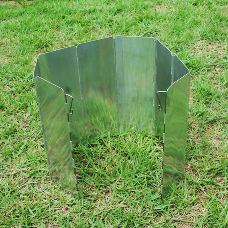 Štitnik za vjetar od aluminijske legure za vanjsku štednjak, lagano sklopiv, set od 8 komada