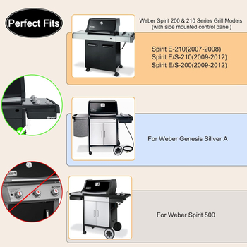 Weber 7534 placă emailată pentru cuptor, placă de încălzire, protecție împotriva flăcărilor, separator de flăcări, oțel inoxidabil