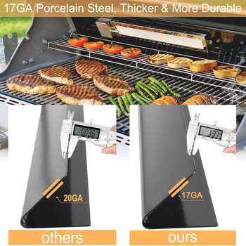 Weber 7534 placă emailată pentru cuptor, placă de încălzire, protecție împotriva flăcărilor, separator de flăcări, oțel inoxidabil