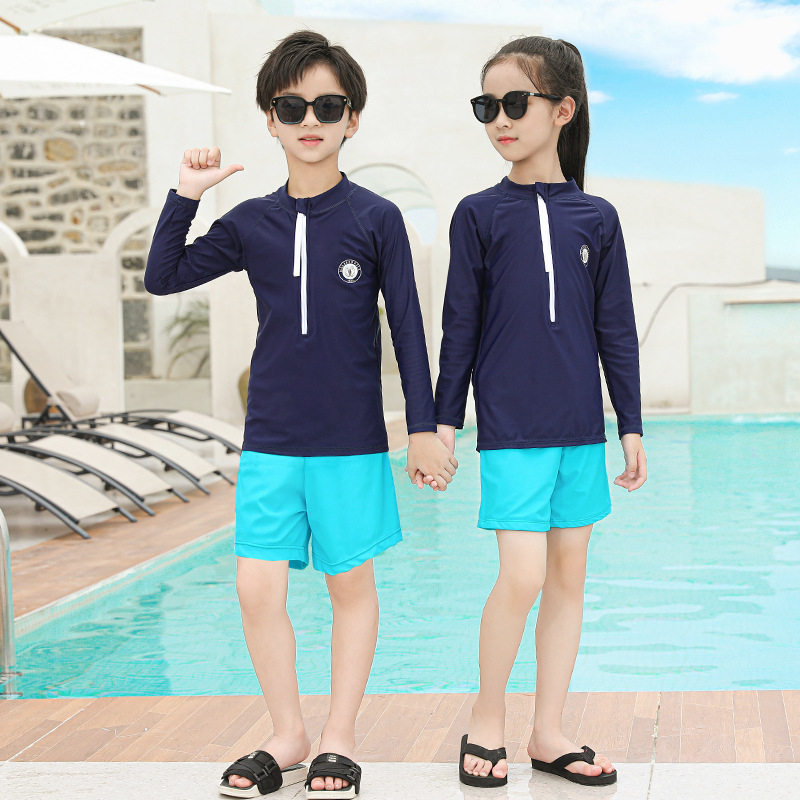 Unisex kupaći kostim s dugim rukavima za odrasle i djecu, roditeljski set, sportski stil