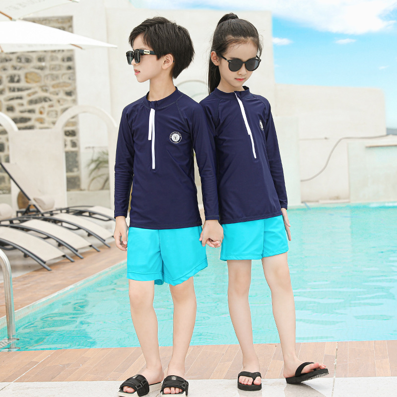 Unisex kupaći kostim s dugim rukavima za odrasle i djecu, roditeljski set, sportski stil