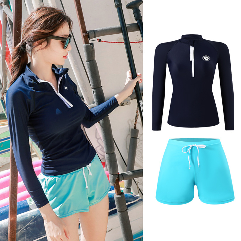 Unisex kupaći kostim s dugim rukavima za odrasle i djecu, roditeljski set, sportski stil