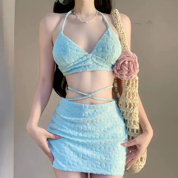 2024 Ženski dvodijelni bikini s push-up gornjim dijelom i prekrivačem, zaštita od sunca, elegantan izgled