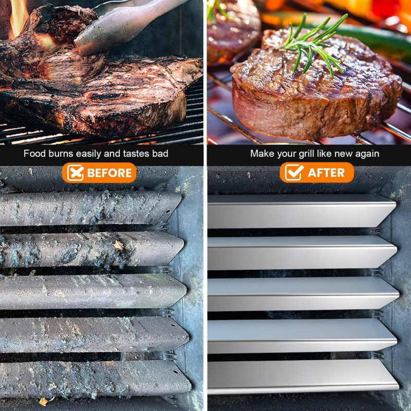 Weber 7536 Placă de încălzire din oțel inoxidabil pentru cuptor, protecție împotriva flăcărilor, distribuție de căldură și suprafață emailată