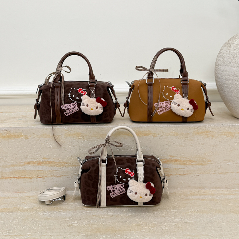 Ženska Boston torba s leopard printom u korejskom retro stilu, jesen-zima, svestrana za nošenje preko ramena i crossbody