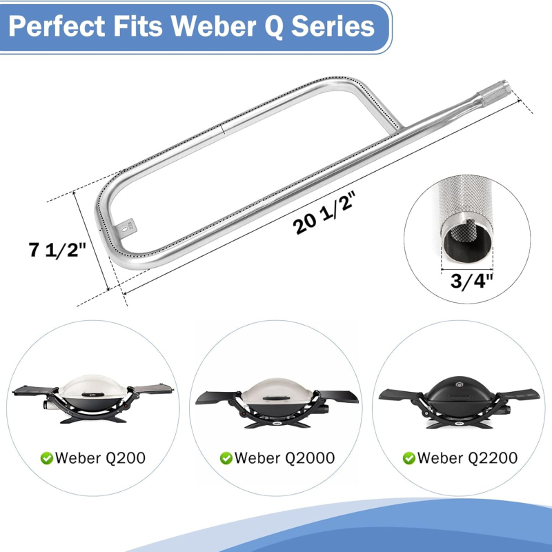 Weber 41862/60041 tub de arzător pentru grătar, oțel inoxidabil 304, piesă de înlocuire