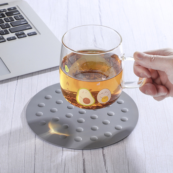 Loc de masă rotund din silicon cu model punctat, gros, antiaderent și rezistent la căldură