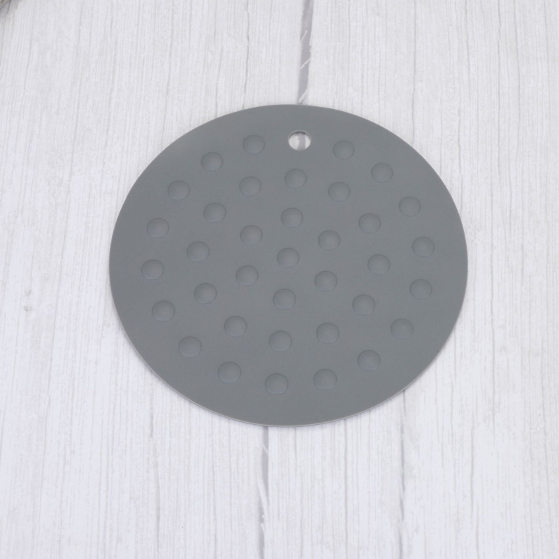 Loc de masă rotund din silicon cu model punctat, gros, antiaderent și rezistent la căldură