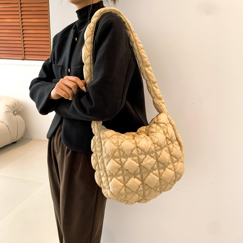 Lagana ženska torbica s dijamantnim šivanjem i oblacnim dizajnom, moderni crossbody