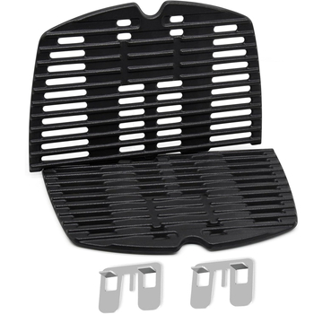 Grătar din fontă emailat 7644 pentru Weber Q100, Q1000, Q1200 – set de 2 bucăți