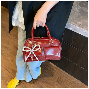 Ženska patchwork torba za rame, bowling stil, Boston crossbody, elegantna i svestrana za svakodnevnu upotrebu