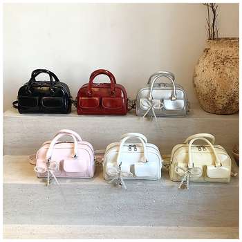 Ženska patchwork torba za rame, bowling stil, Boston crossbody, elegantna i svestrana za svakodnevnu upotrebu