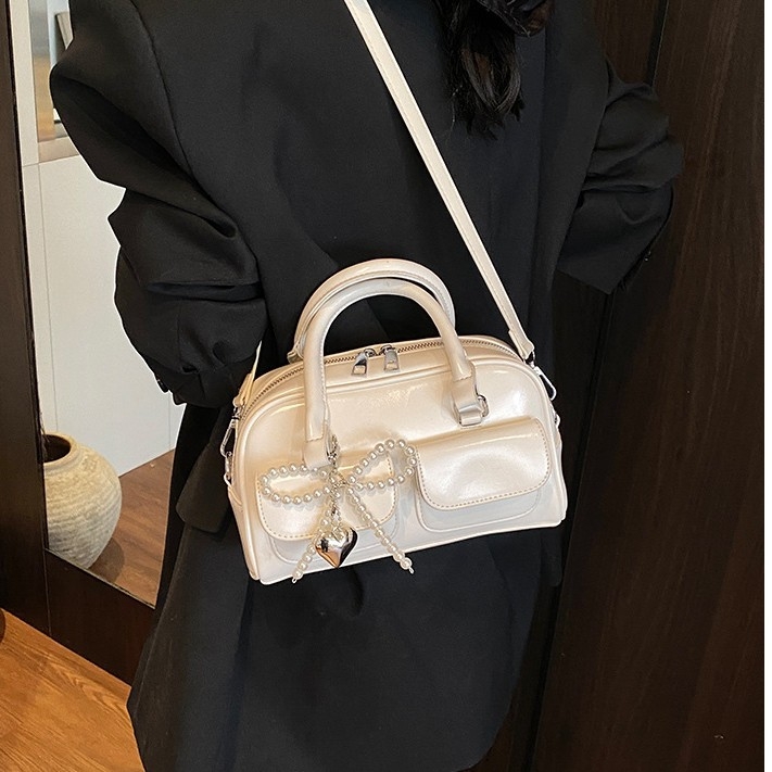 Ženska patchwork torba za rame, bowling stil, Boston crossbody, elegantna i svestrana za svakodnevnu upotrebu