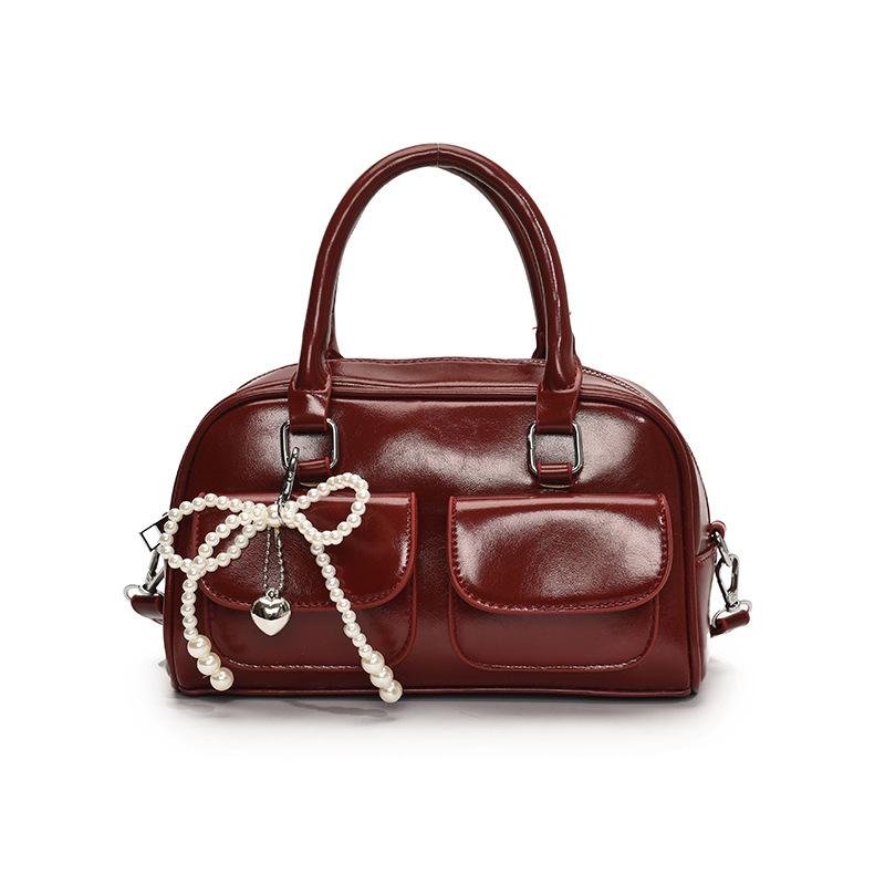 Ženska patchwork torba za rame, bowling stil, Boston crossbody, elegantna i svestrana za svakodnevnu upotrebu