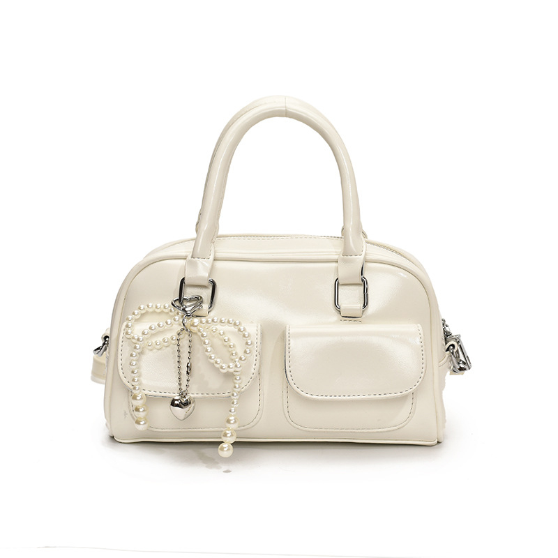 Ženska patchwork torba za rame, bowling stil, Boston crossbody, elegantna i svestrana za svakodnevnu upotrebu