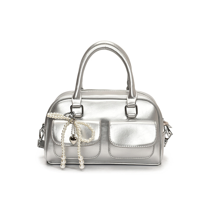 Ženska patchwork torba za rame, bowling stil, Boston crossbody, elegantna i svestrana za svakodnevnu upotrebu