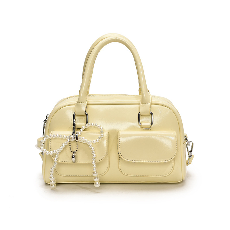 Ženska patchwork torba za rame, bowling stil, Boston crossbody, elegantna i svestrana za svakodnevnu upotrebu