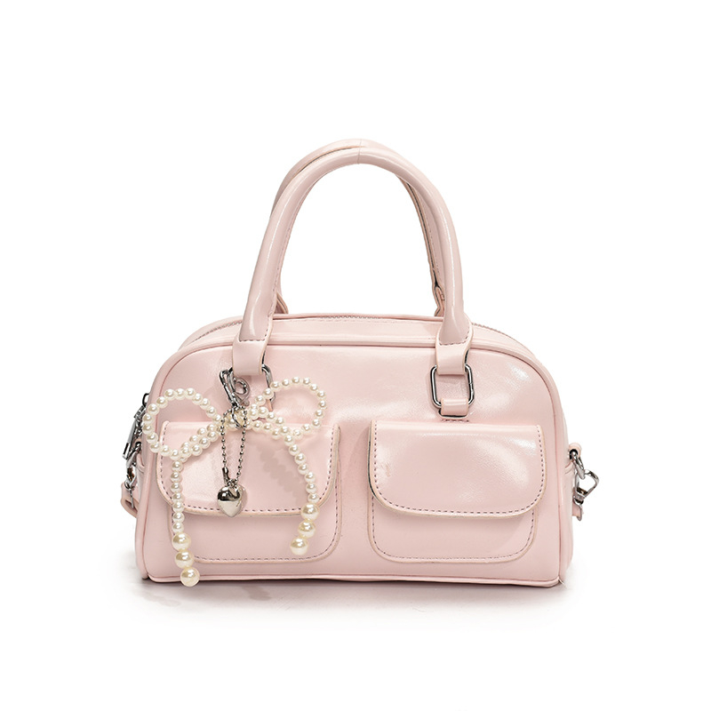 Ženska patchwork torba za rame, bowling stil, Boston crossbody, elegantna i svestrana za svakodnevnu upotrebu