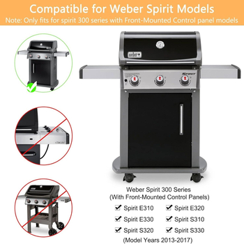 Weber 7636 Placă termică din oțel inoxidabil pentru grill, cu finisaj emailat, protecție împotriva flăcărilor și placă distribuție a căldurii