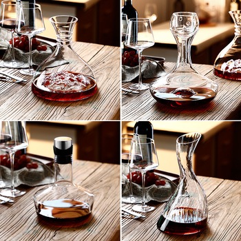 Decantor de vin din sticlă cu aerator pentru aerare rapidă