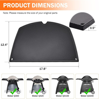 6506 grătar din fontă pentru Weber Q320, Q3000, Q3100, Q3200
