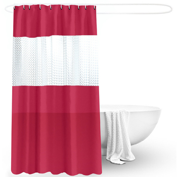 Perdea de duș PEVA, culoare solidă, panouri îngroșate, impermeabilă, semi-transparentă, separator pentru baie