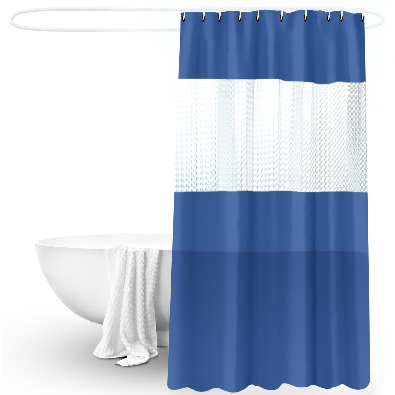 Perdea de duș PEVA, culoare solidă, panouri îngroșate, impermeabilă, semi-transparentă, separator pentru baie