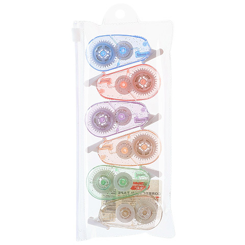 Bandă corectoare Morandi, transparentă, mini, design inimă feminin, portabil pentru elevi, set de 6 bucăți