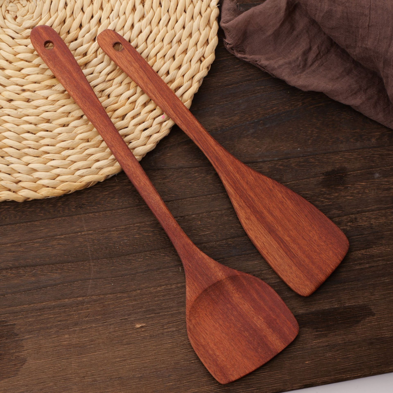 Set de spatule din lemn cu mâner lung, pentru sotare în bucătărie