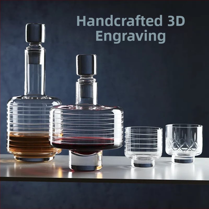 Minimalistický sklenený dekantér na whisky, moderný škandinávsky štýl