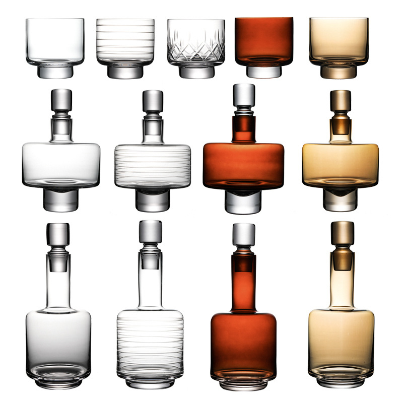 Set minimalist de dekantare whisky din sticlă — stil nordic modern