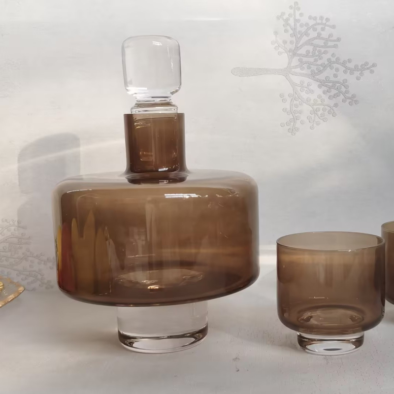 Set minimalist de dekantare whisky din sticlă — stil nordic modern