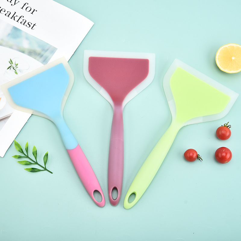 Spatulă din silicon semi-transparent Tamagoyaki, lamă lată pentru omlete și prăjit