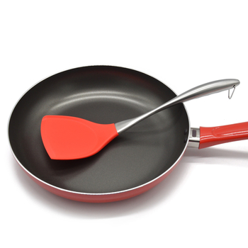 Set din siliconă pentru bucătărie, trei piese: spatulă antiaderentă, spatulă din oțel inoxidabil cu cap siliconat și lingură de supă