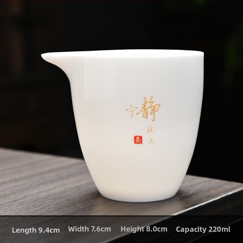 Set bielej porcelánovej čajovej súpravy s motívom krajiny, nový čínski štýl, minimalistické pre domáce použitie
