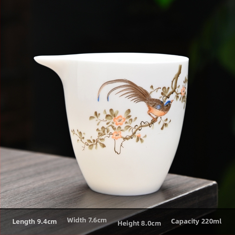 Set bielej porcelánovej čajovej súpravy s motívom krajiny, nový čínski štýl, minimalistické pre domáce použitie
