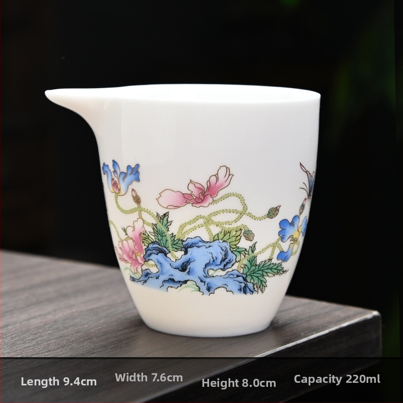 Set bielej porcelánovej čajovej súpravy s motívom krajiny, nový čínski štýl, minimalistické pre domáce použitie