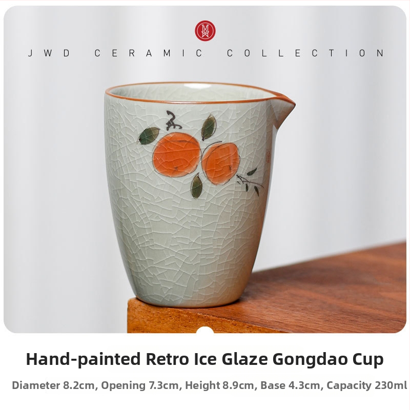 Gongfu čajová súprava s pohárom na rovnomerné dávkovanie (fairness cup), keramika, biela porcelán, ľadovo krystalová glazúra, motív lotosu, retro luxus