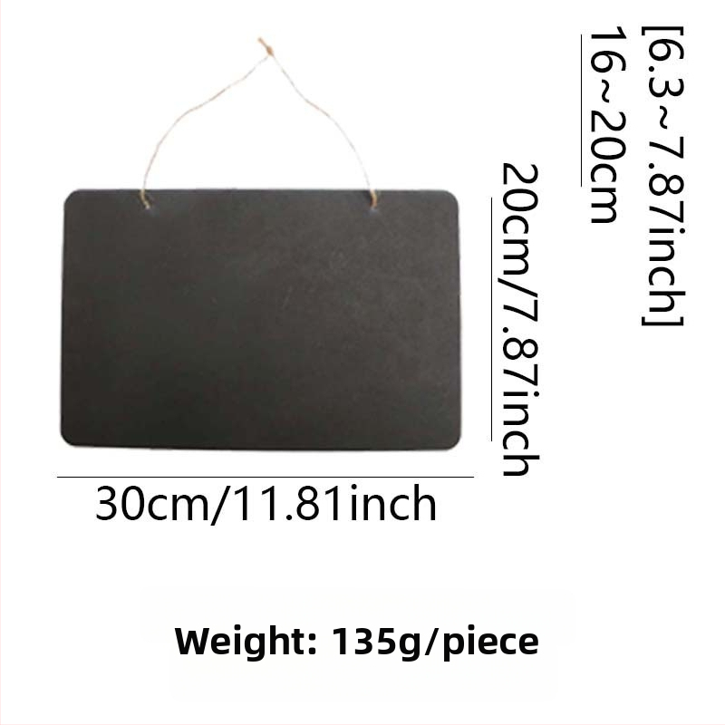 Drevená dvojstranná závesná tabuľa na kriedu, na stenu, 30×20 cm, domáce použitie