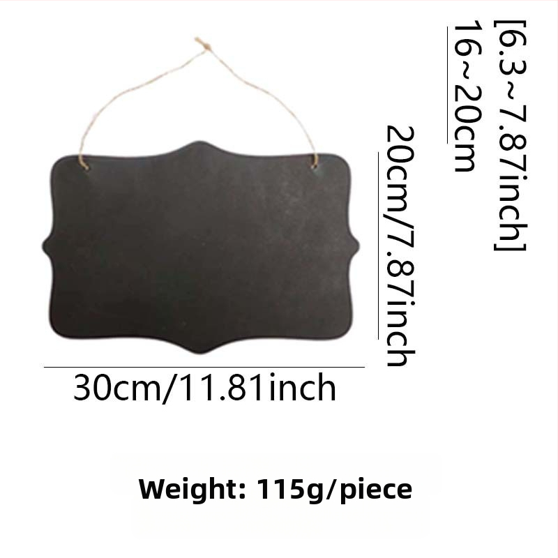 Drevená dvojstranná závesná tabuľa na kriedu, na stenu, 30×20 cm, domáce použitie