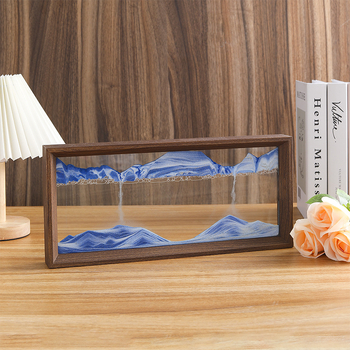 Decorațiune din sticlă: tablou minimalist cu nisip curgător, ramă foto pentru living și birou