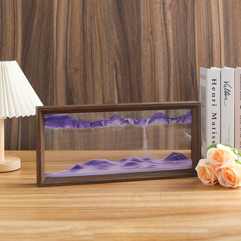 Decorațiune din sticlă: tablou minimalist cu nisip curgător, ramă foto pentru living și birou