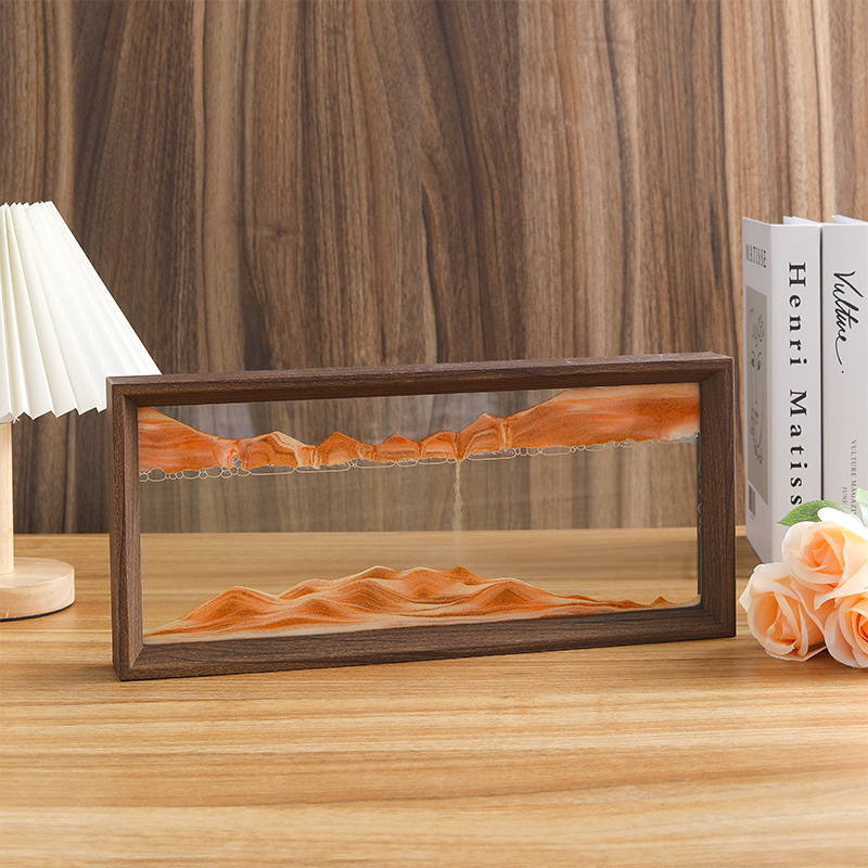 Decorațiune din sticlă: tablou minimalist cu nisip curgător, ramă foto pentru living și birou