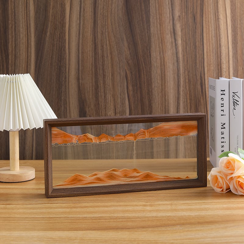 Decorațiune din sticlă: tablou minimalist cu nisip curgător, ramă foto pentru living și birou