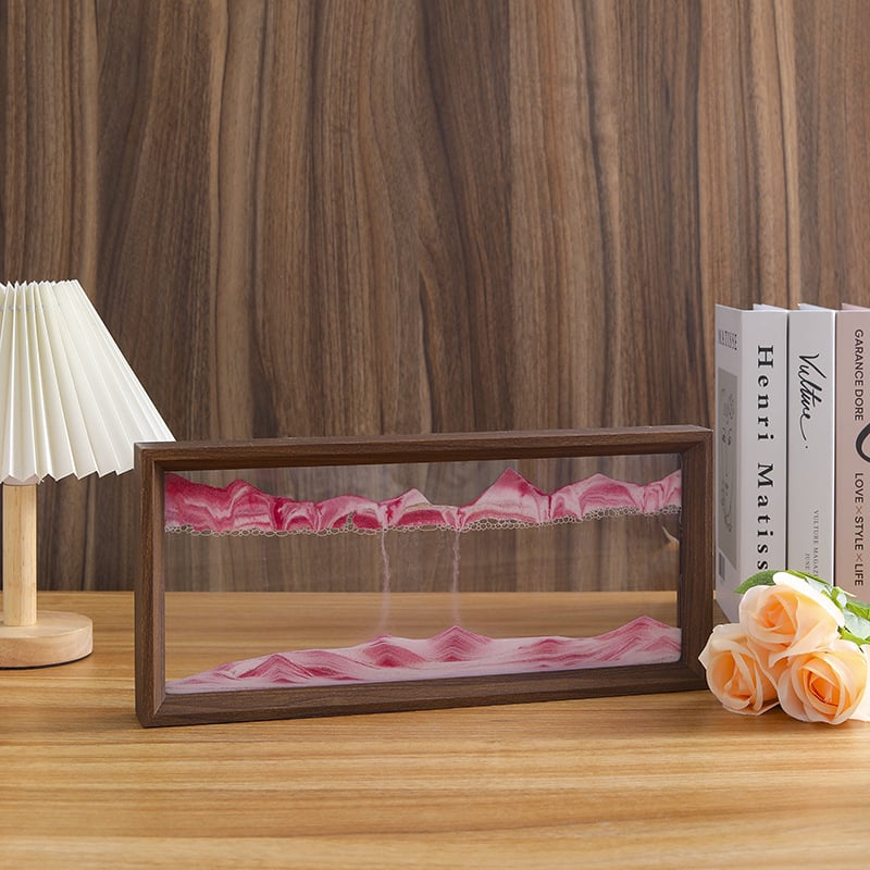 Decorațiune din sticlă: tablou minimalist cu nisip curgător, ramă foto pentru living și birou