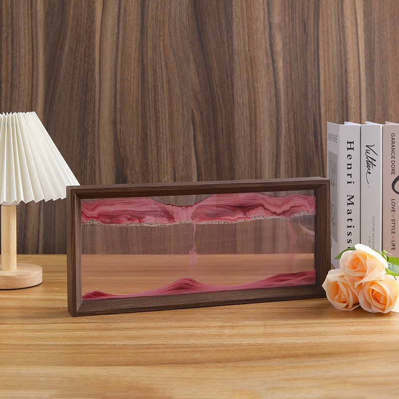 Decorațiune din sticlă: tablou minimalist cu nisip curgător, ramă foto pentru living și birou
