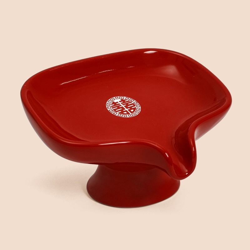 Set roșu de săpun ceramic, pereche pentru nuntă, cadou pentru proaspeți căsătoriți