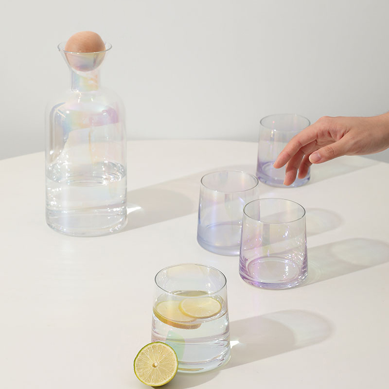 Set de sticlă de apă cu pahar, capacitate mare, design Nordic, corp transparent, pentru uz casnic
