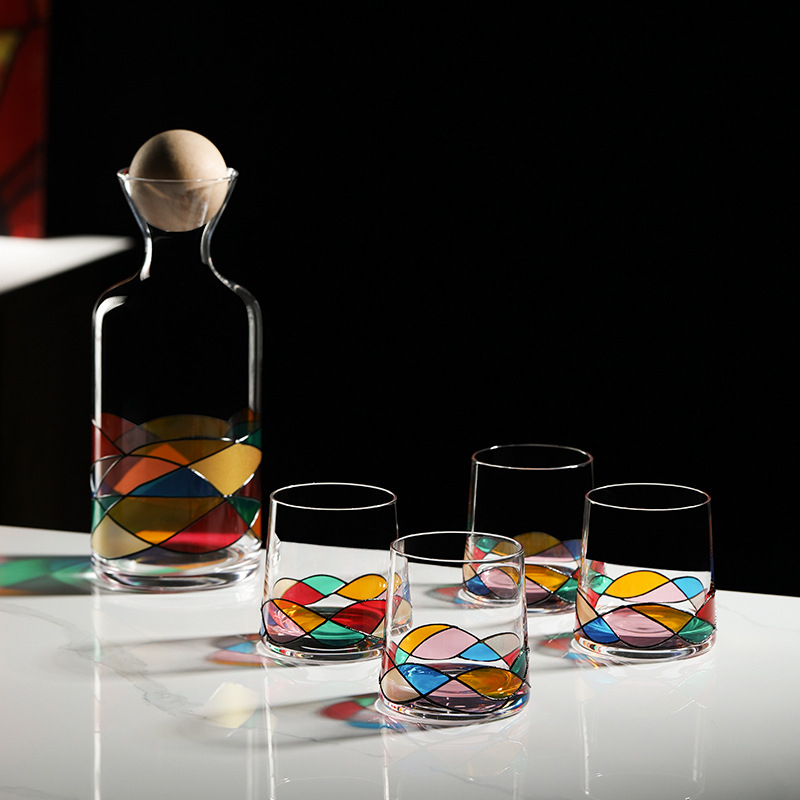 Set de sticlă de apă cu pahar, capacitate mare, design Nordic, corp transparent, pentru uz casnic
