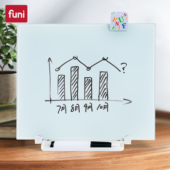 Funi μαγνητικός πίνακας από γυαλί χωρίς πλαίσιο με βάση – για παιδιά, εκμάθηση και ζωγραφική, επιφάνεια γραφής για οικιακό γραφείο